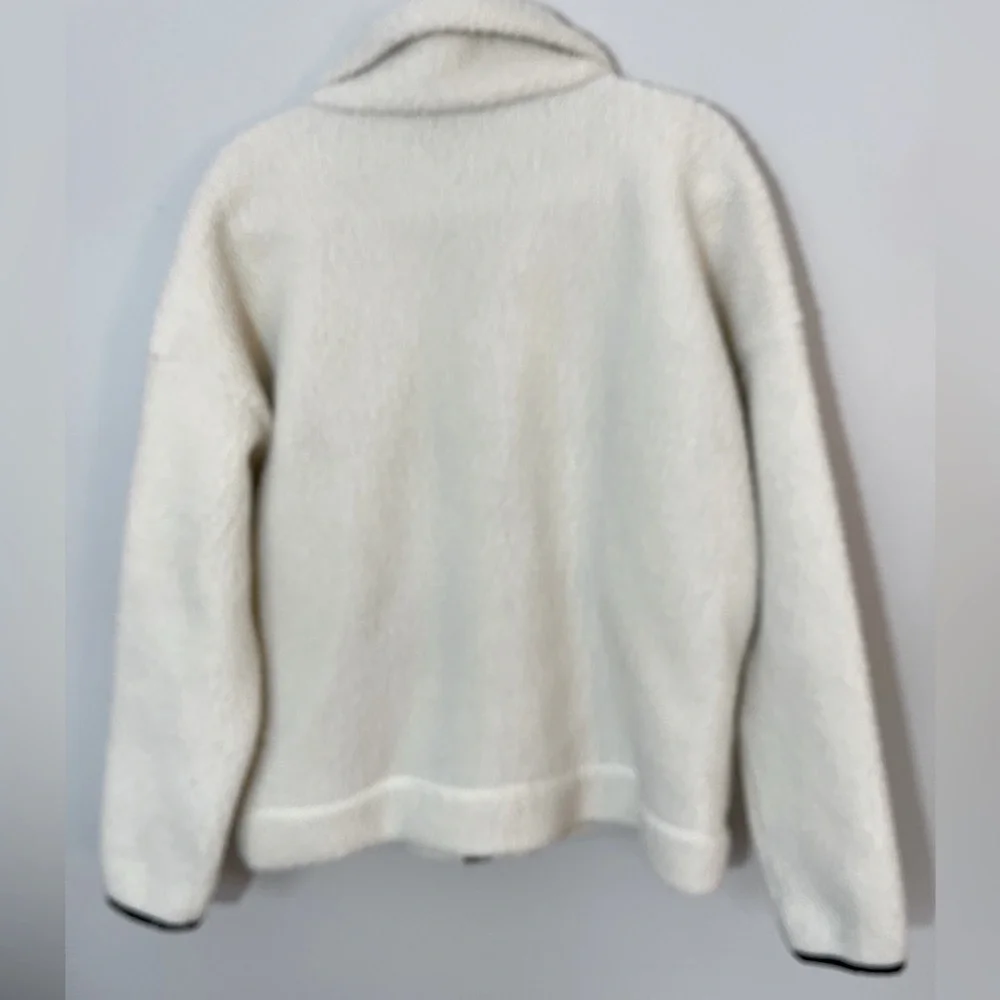 J Crew Women’s Cream Fleece Sherpa Teddy Polartech Jacket Size Large
